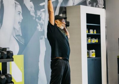 Old man doing exercise